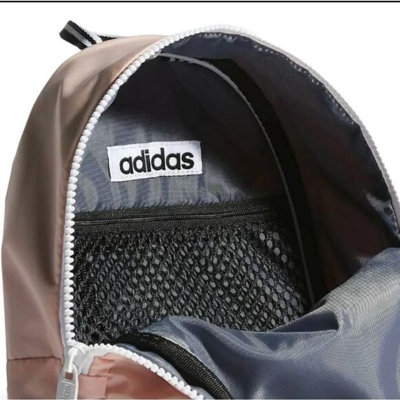 Adidas Mini Backpack Light Pink Glow White Logo Travel Bag NEW - Picture 4 of 8